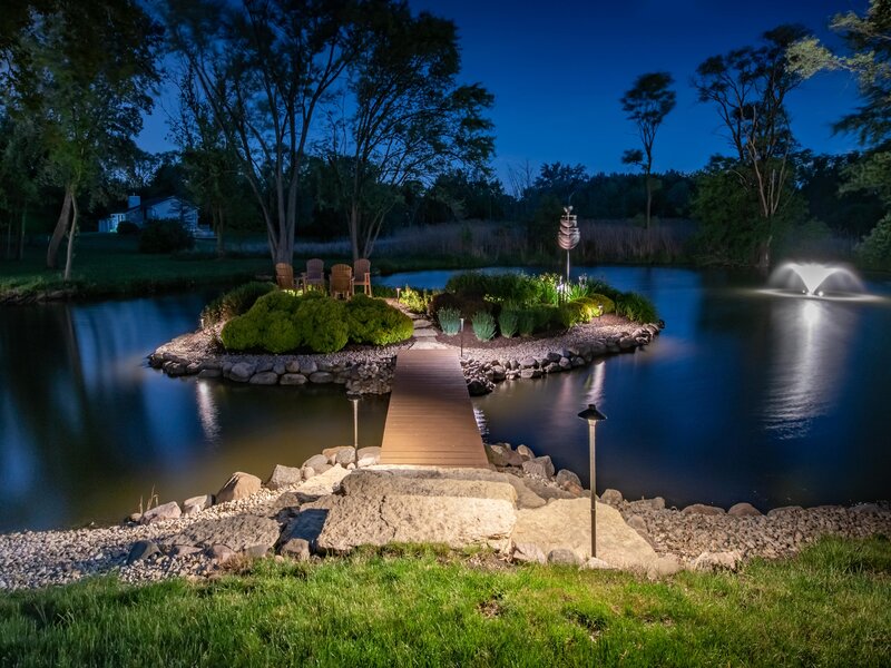 outdoor pond landscape lighting